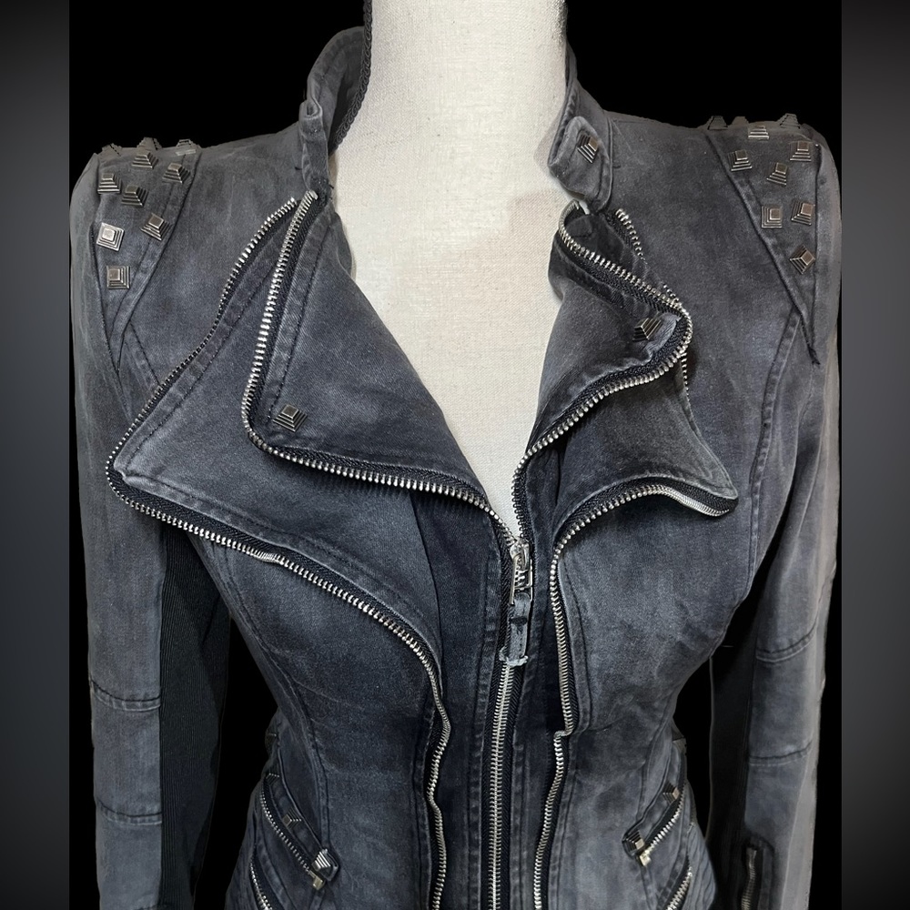 Studded Black Women's Jacket - Picture 6 of 16
